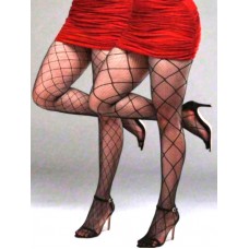 2 Pairs Diamond Fishnet Tights in Black One Size
