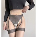 Ultra Thin Open Crotch Tights in Apricot
