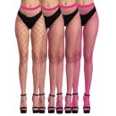 4 Pairs of Fishnet Tights in Hot Pink One Size