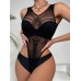 3pcs Ladies  Mesh Sheer Bodysuits