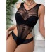3pcs Ladies  Mesh Sheer Bodysuits