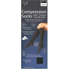 Pretty Legs Compression Socks Fine Rib Style in Black