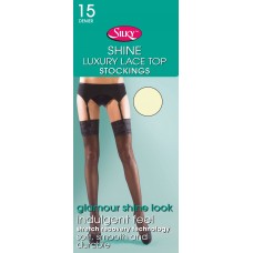 Silky Shine Lace Top Stockings
