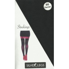 Silver Legs 50 denier Stockings in Black