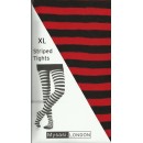 Silver Legs Black and Red Striped Tights XL