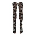 Silver Legs Argyle Tights Grey Natural Mix