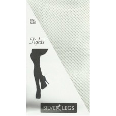 Silver Legs White Fishnet Tights
