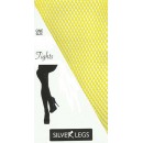 Silver Legs Yellow Fishnet Tights