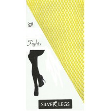Silver Legs Yellow Fishnet Tights